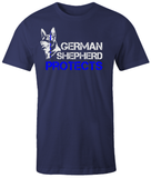 German Shepherd Protects